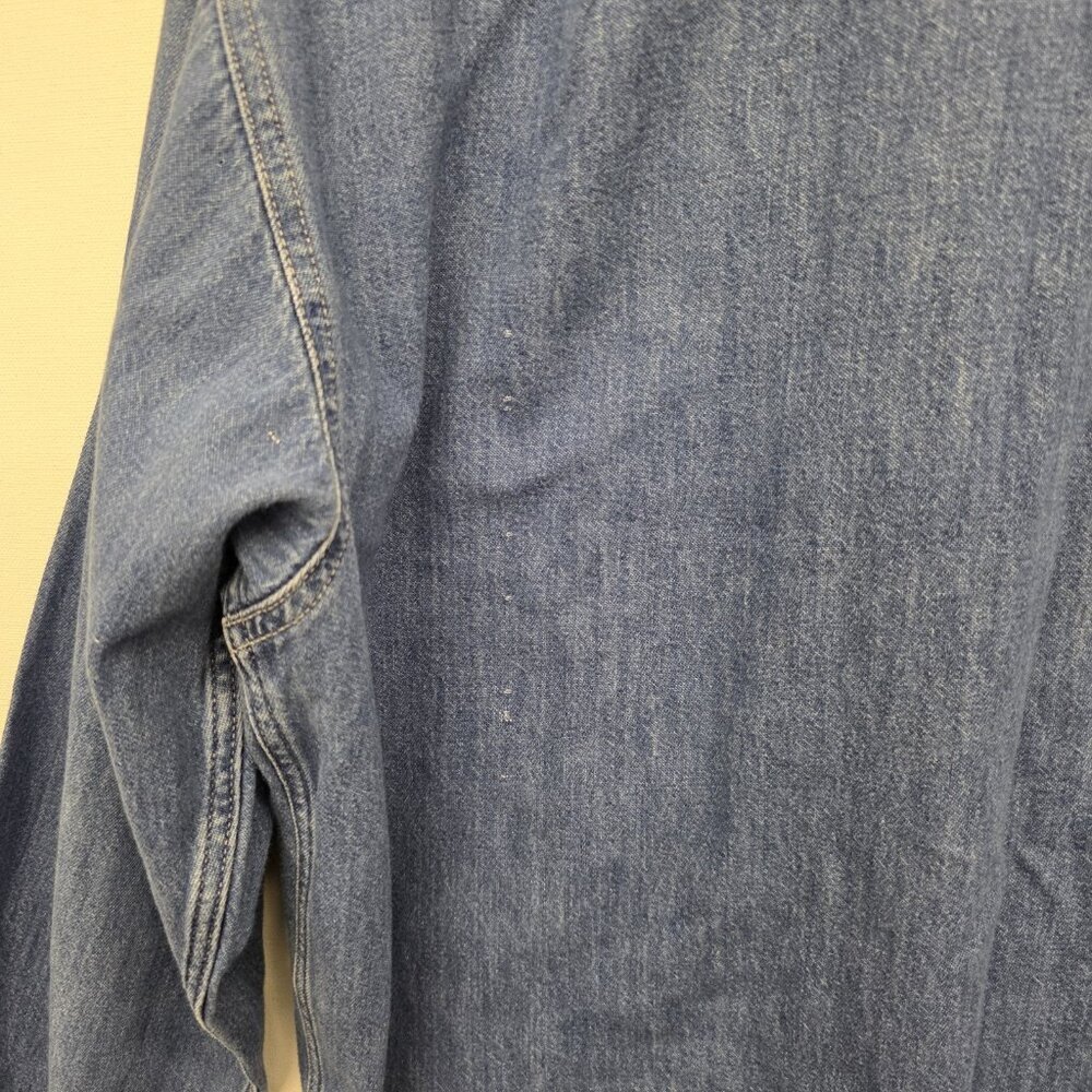 Vintage Polo Jeans Ralph Lauren Denim Worker Button Down Shirt Size Large L - Picture 5 of 10